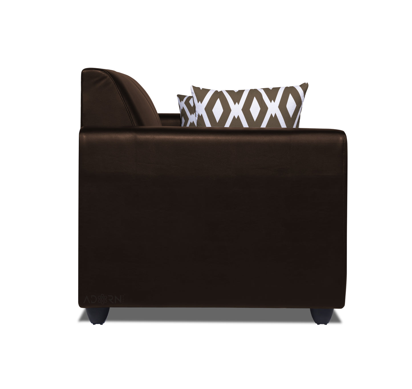 Adorn India Monteno Leatherette 3 Seater Sofa (Brown) (3 Year Warranty)