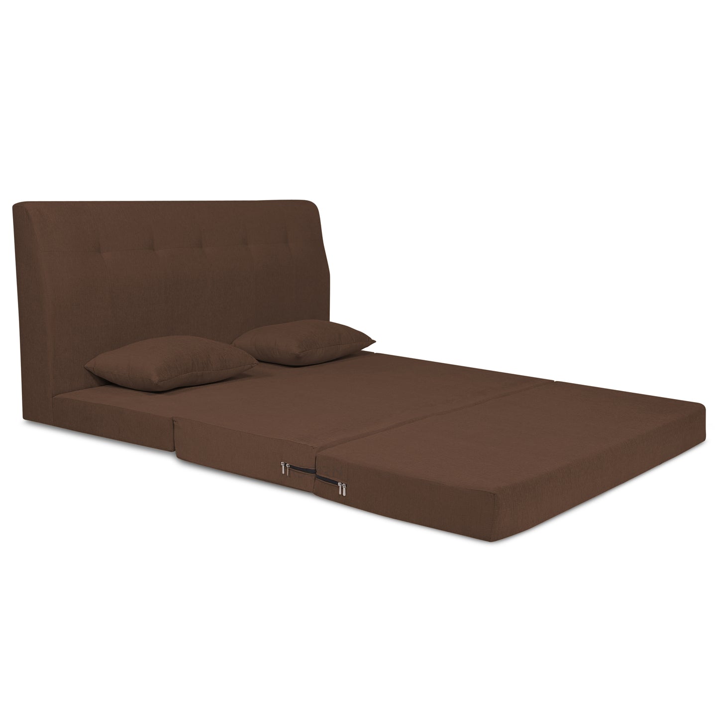 Adorn India Easy Highback Two Seater Sofa Cum Bed Decent 4' x 6' (Brown) (1 Year Warranty)