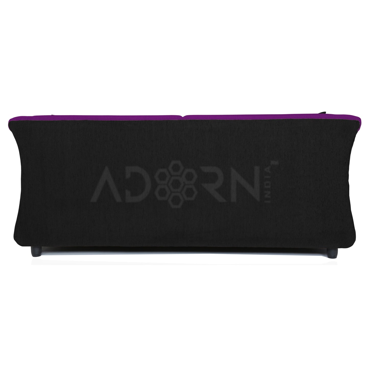 Adorn India Acura 3 Seater Sofa(Dark Purple & Black)