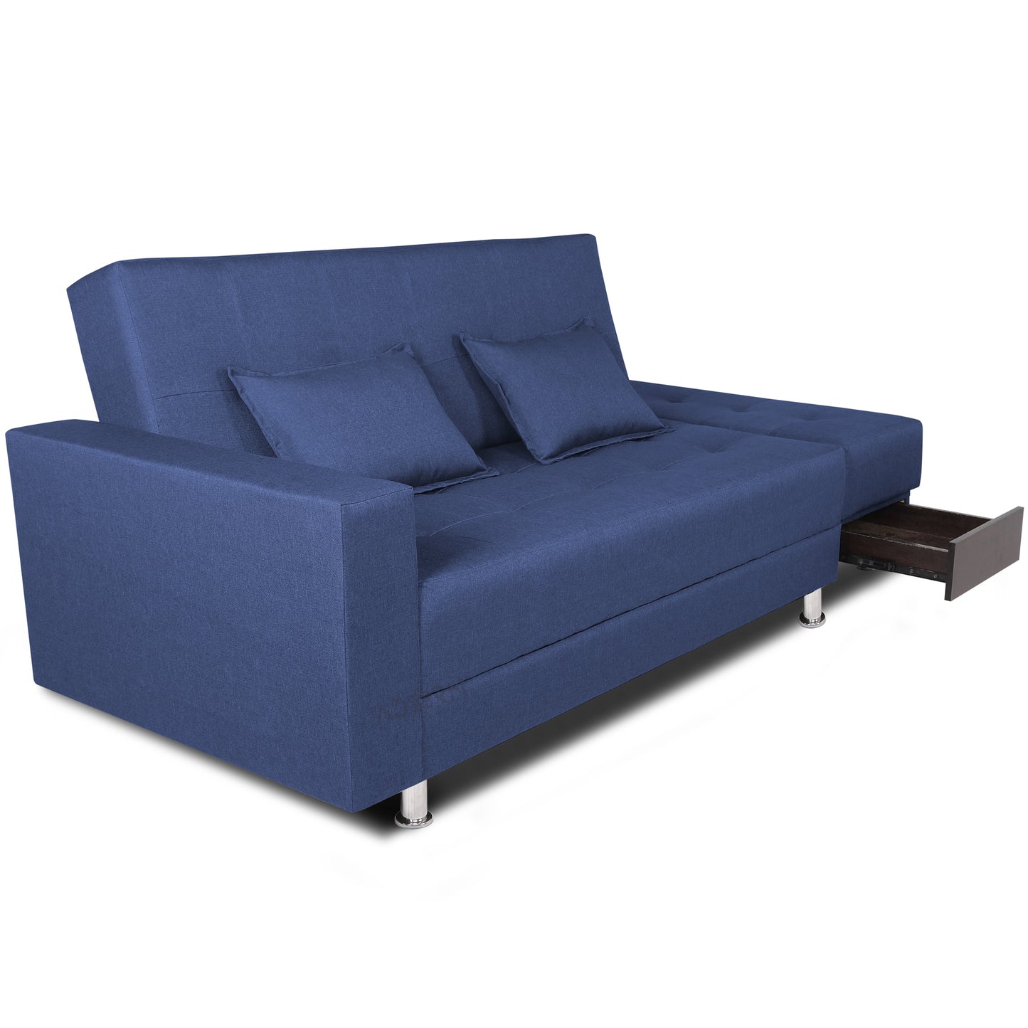 Adorn India Flora Sofa Cum bed (Blue)