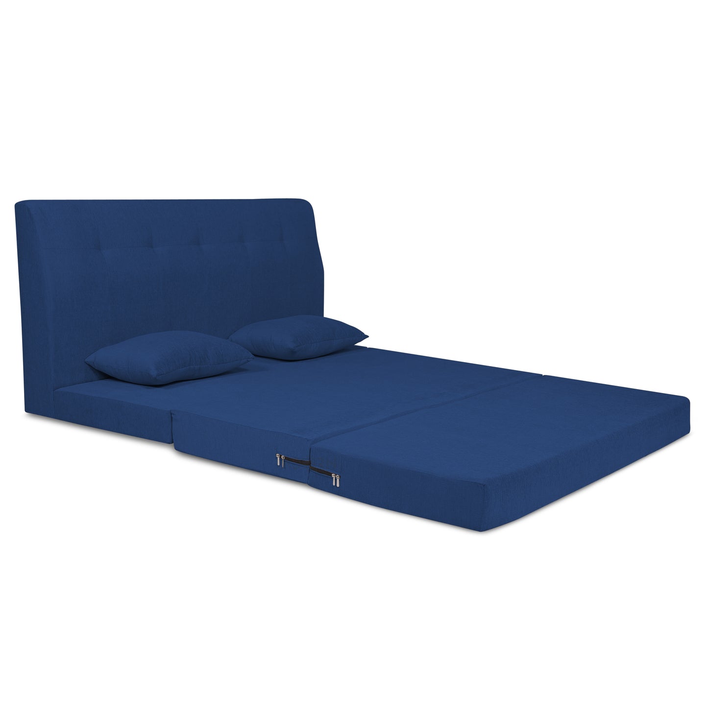 Adorn India Easy Highback Three Seater Sofa Cum Bed Decent 6' x 6' (Blue) (1 Year Warranty)