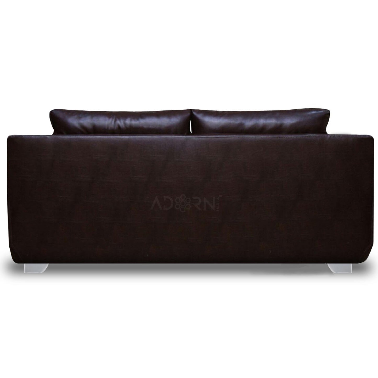 Adorn India Soleado Leatherette Three Seater Sofa (Brown)
