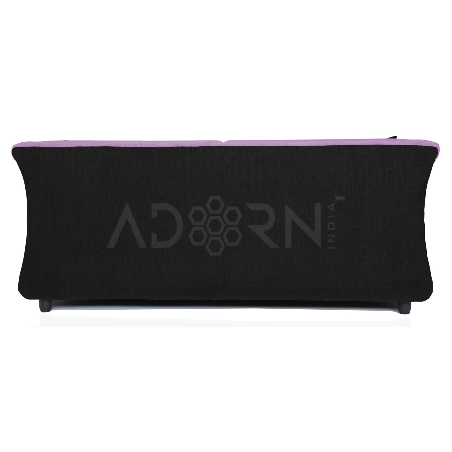 Adorn India Acura 3 Seater Sofa(Light Purple & Black)