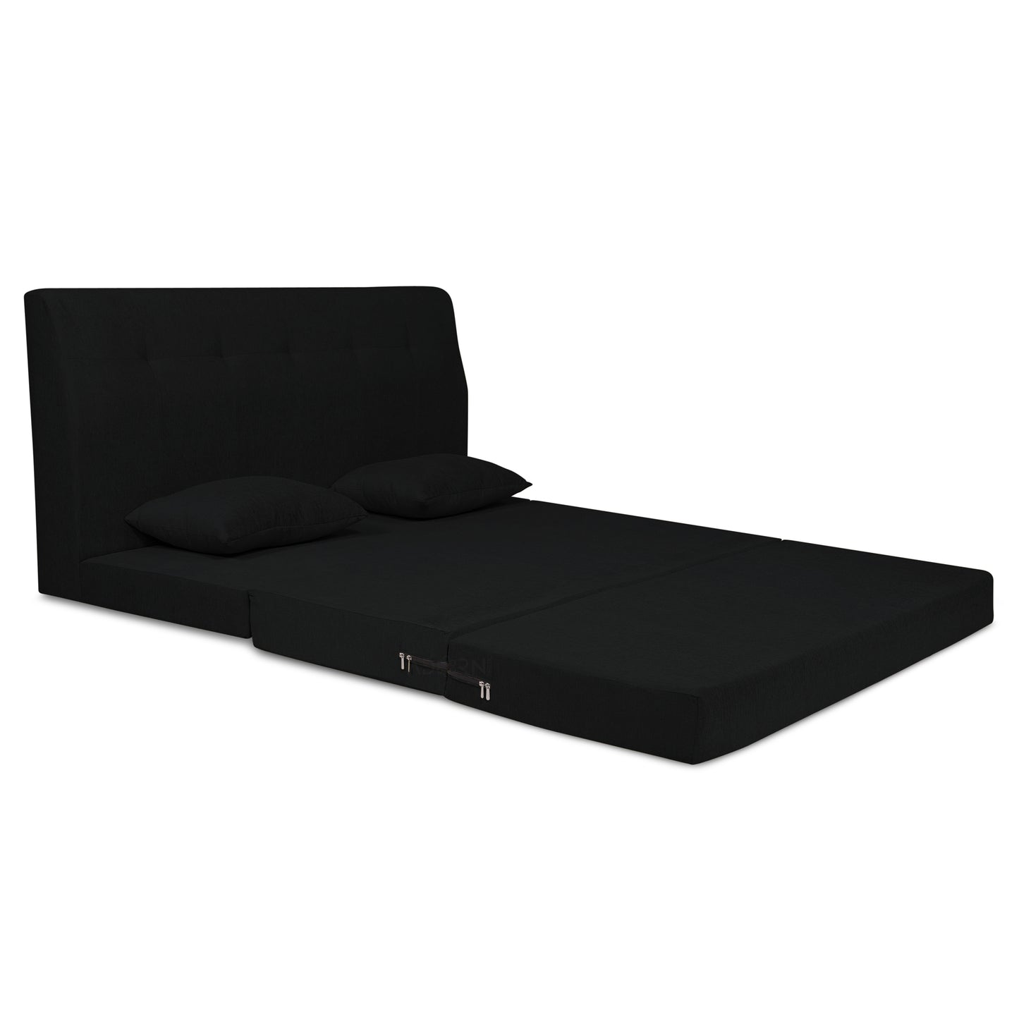 Adorn India Easy Highback Three Seater Sofa Cum Bed Decent 5' x 6' (Black) (1 Year Warranty)