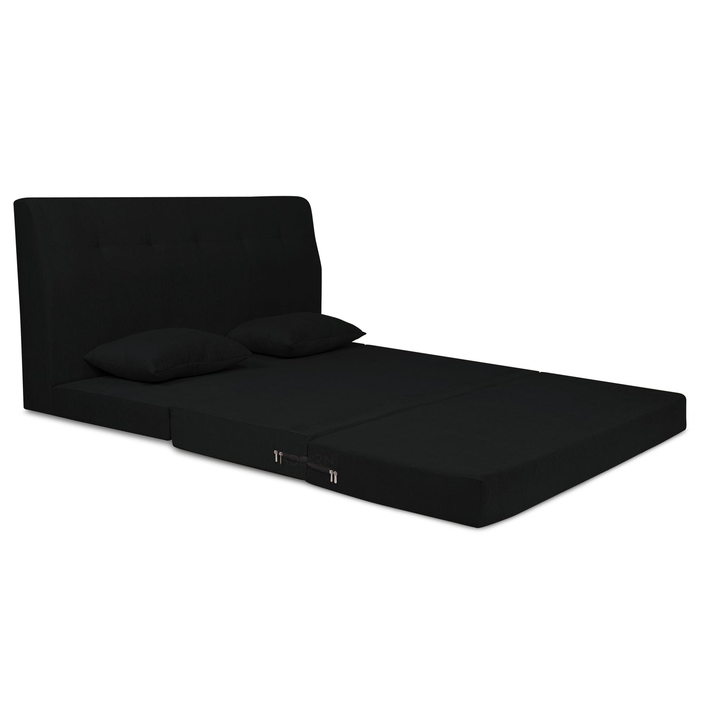 Adorn India Easy Highback Two Seater Sofa Cum Bed Decent 4' x 6' (Black) (1 Year Warranty)