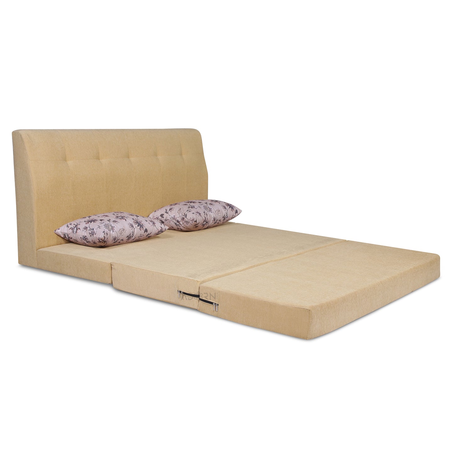 Adorn India Easy Highback Two Seater Sofa Cum Bed Floral 4' x 6' (Beige) (1 Year Warranty)