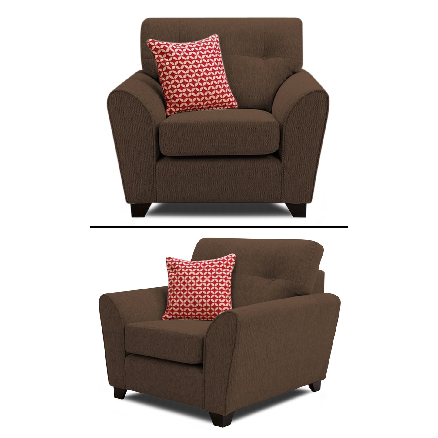 Adorn India Moris 5 Seater 3-1-1 Sofa Set (Brown) (3 Year Warranty)