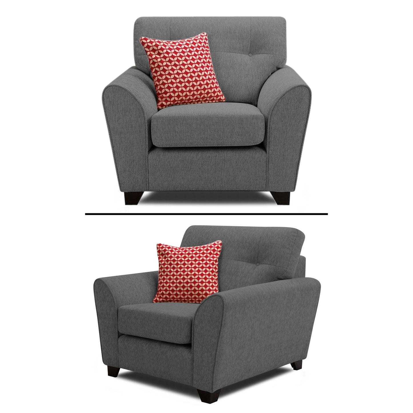 Adorn India Moris 5 Seater 3+1+1 Sofa Set (Grey) (3 Year Warranty)