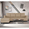 Chandler Plain L Shape 6 Seater Sofa Set Lhs (Beige)