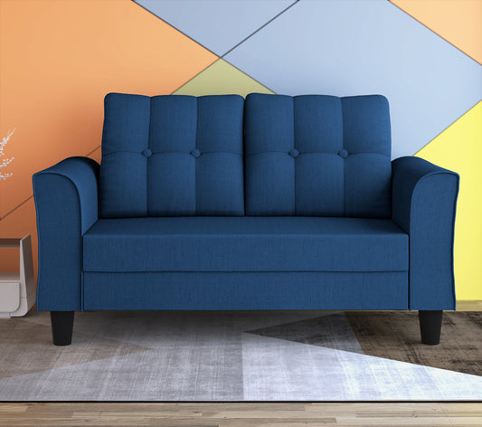 Adorn India Maddox 2 Seater Sofa (Blue)