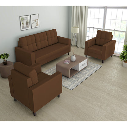 Adorn India Darcy 3-1-1 Five Seater Sofa Set (Beige)