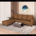 Chandler Plain L Shape 6 Seater Sofa Set Lhs (Brown)