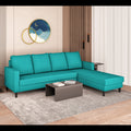 Chandler Plain L Shape 6 Seater Sofa Set RHS (Aqua Blue)