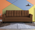 Adorn India Maddox Tufted 3 Seater Sofa (Brown) (3 Year Warranty)