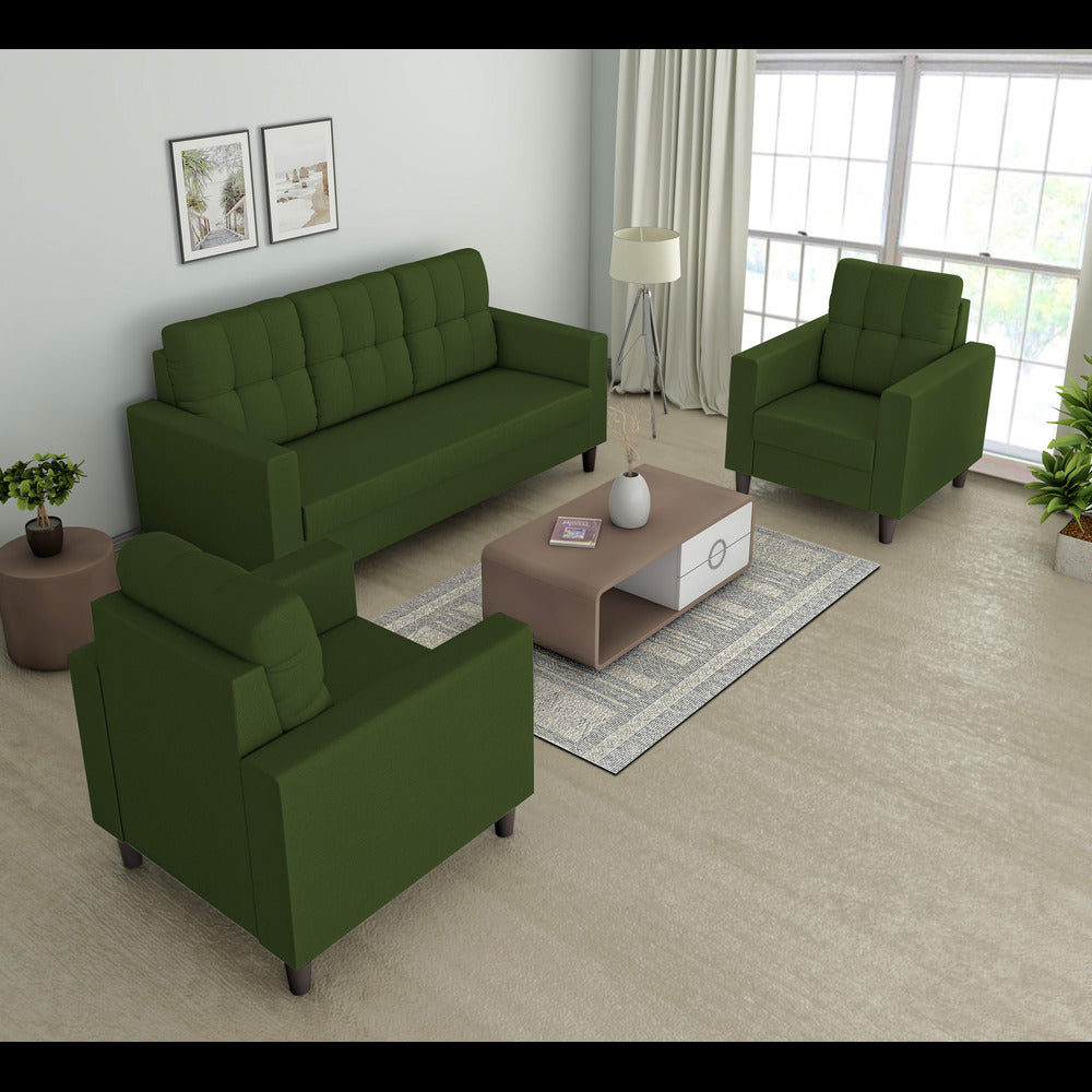 Darcy 3+1+1 5 Seater Sofa Set (Green)