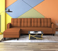 Adorn India Maddox Tufted L Shape 6 Seater Sofa Set LHS (Rust) (3 Year Warranty)
