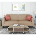 Adorn India Harlem 3 Seater Sofa (Beige) (3 Year Warranty)