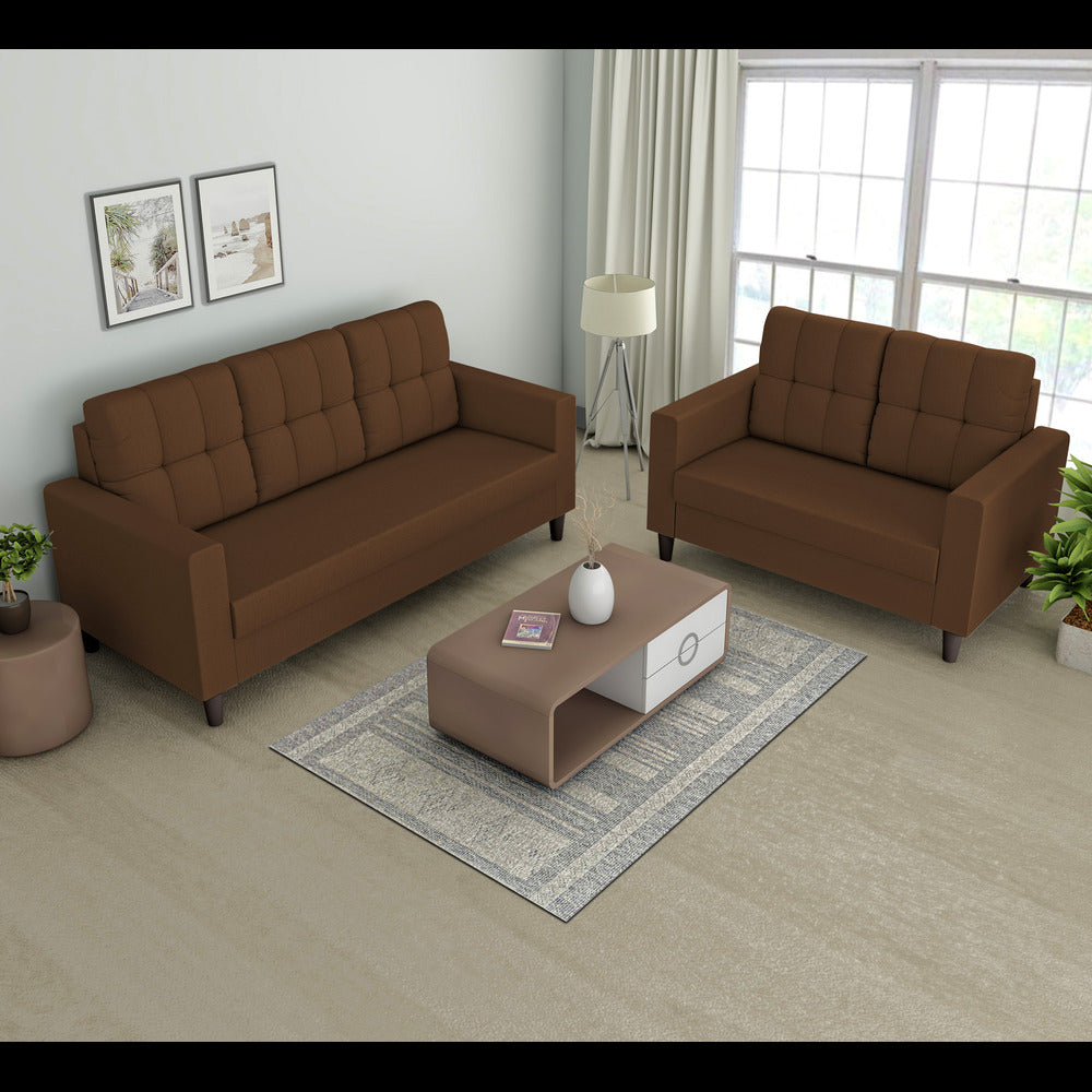 Darcy 3+2 5 Seater Sofa Set (Brown)
