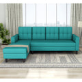 Darcy L Shape 6 Seater Sofa Set (LHS) (Aqua Blue)