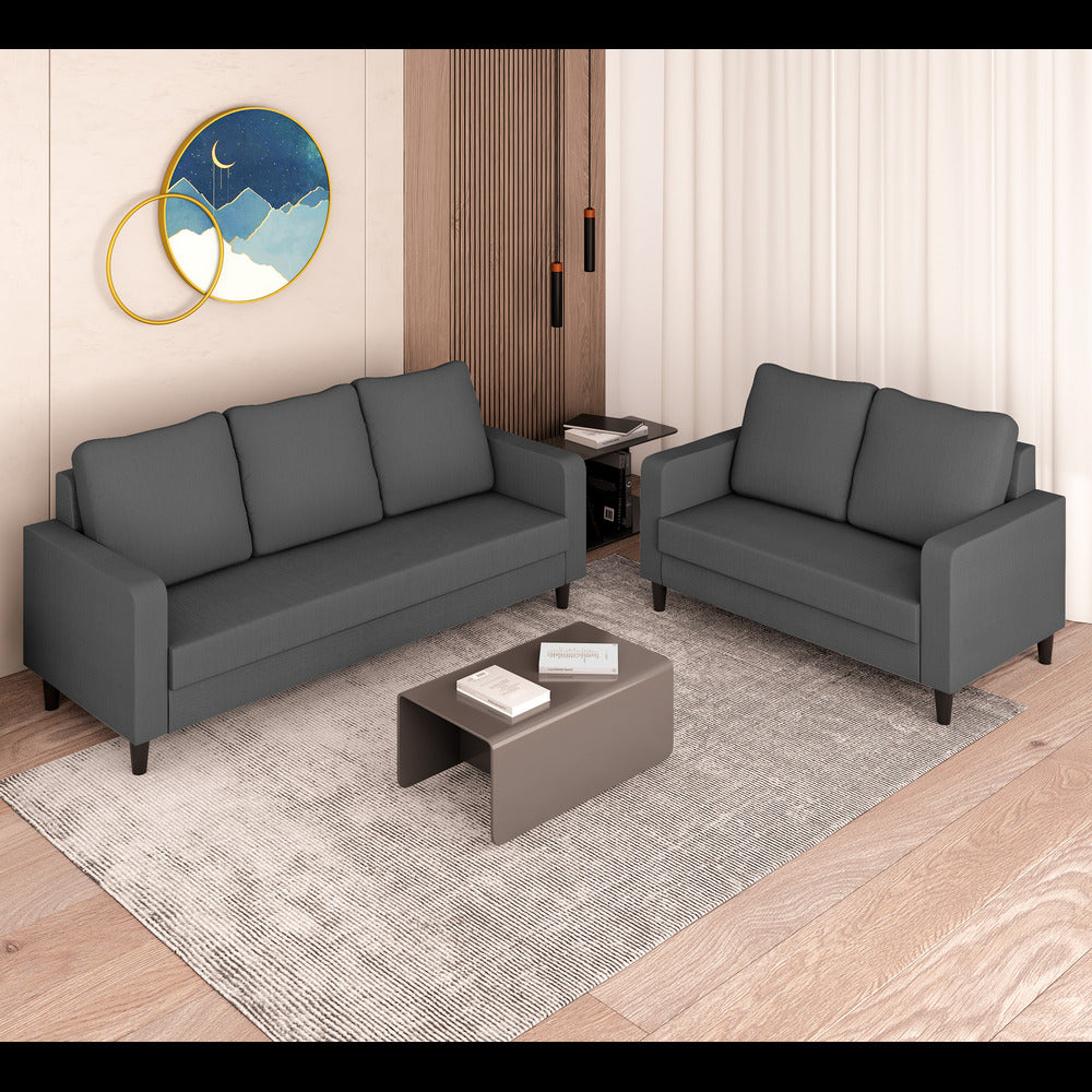 Chandler Decent 3+2 5 Seater Sofa Set (Grey)