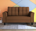 Adorn India Maddox Tufted 2 Seater Sofa (Brown) (3 Year Warranty)