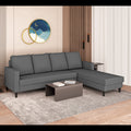 Chandler Plain L Shape 6 Seater Sofa Set RHS (Grey)