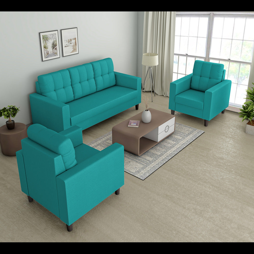 Darcy 3+1+1 5 Seater Sofa Set (Aqua Blue)