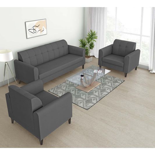 Adorn India Wood Rio Elegant 3+1+1 5 Seater Sofa Set