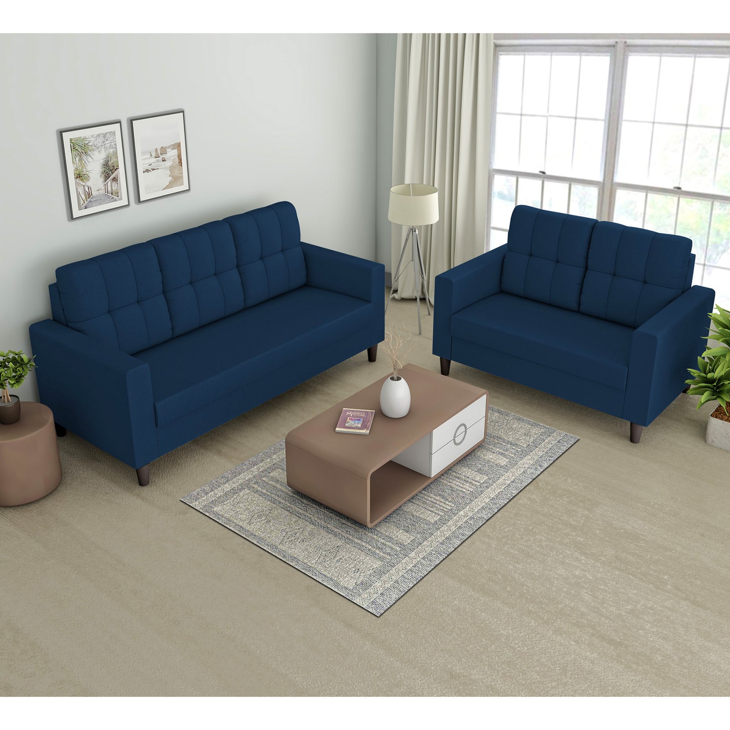 Adorn India Darcy 3-2 Five Seater Sofa Set