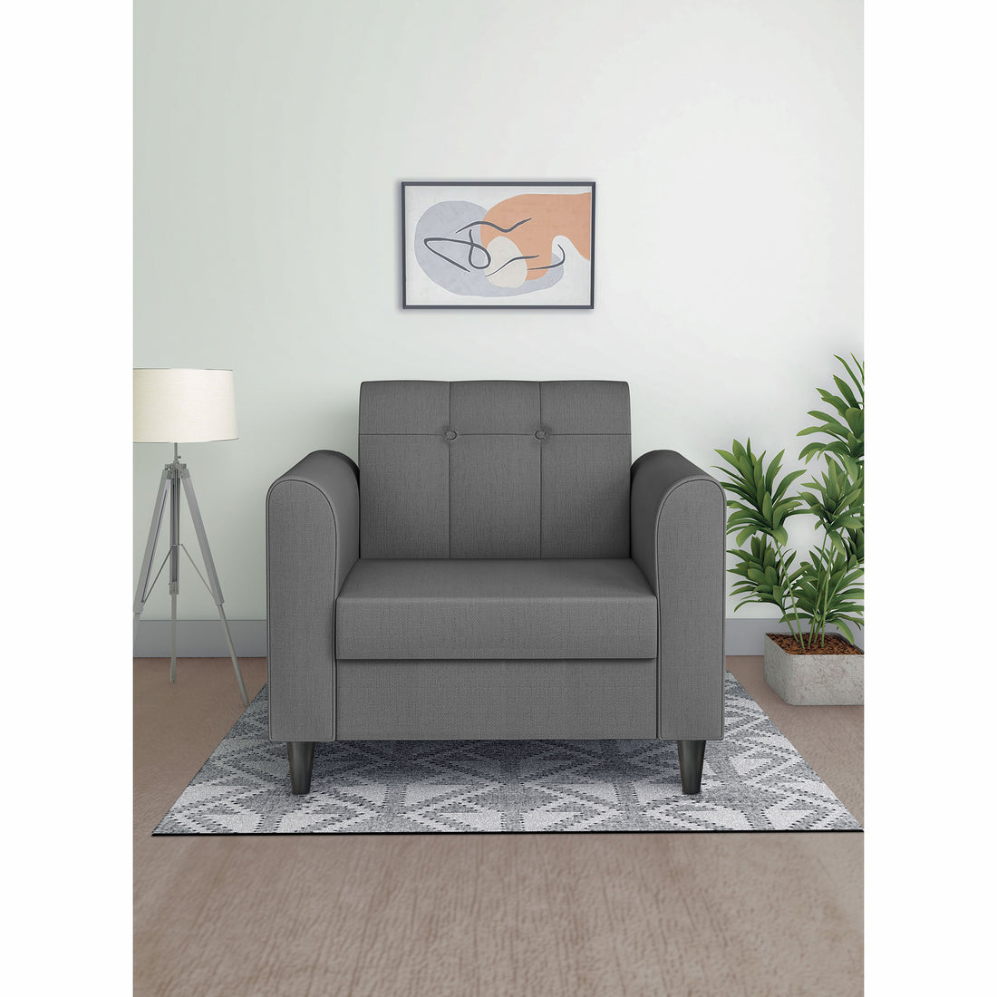 Adorn India Rio Elegant 1 Seater Sofa (3 Year Warranty)