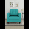 Adorn India Darcy 1 Seater Sofa (Aqua Blue) (3 Year Warranty)
