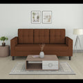 Adorn India Darcy 3 Seater Sofa (Brown) (3 Year Warranty)