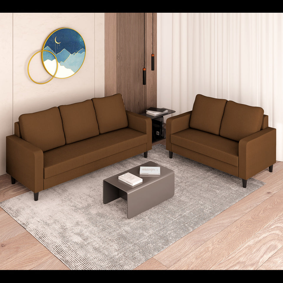Chandler Decent 3+2 5 Seater Sofa Set (Brown)
