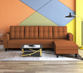 Adorn India Maddox Tufted L Shape 5 Seater Sofa Set RHS (Rust) (3 Year Warranty)