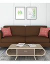 Adorn India Harlem 3 Seater Fabric Sofa (Brown)