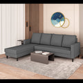 Chandler Plain L Shape 6 Seater Sofa Set Lhs (Grey)