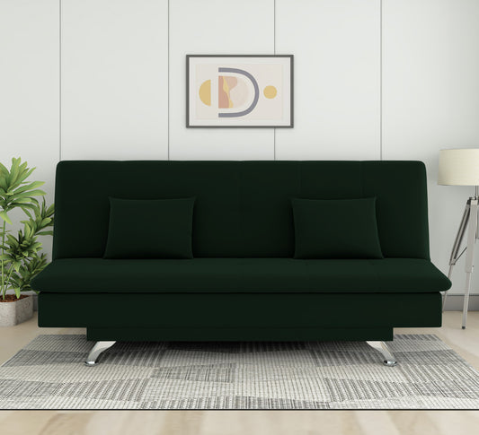 Adorn India New Aspen 3 Seater Sofa Cum Bed 4X6 (Green)