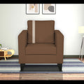 Adorn India Chandler Plus 1 Seater Sofa (Brown) (3 Year Warranty)