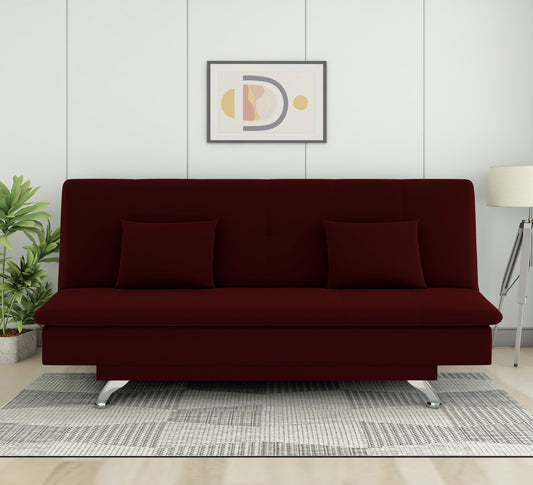 Adorn India New Aspen 3 Seater Sofa Cum Bed 4X6 (Maroon)