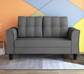 Adorn India Maddox Tufted 2 Seater Sofa (Grey) (3 Year Warranty)