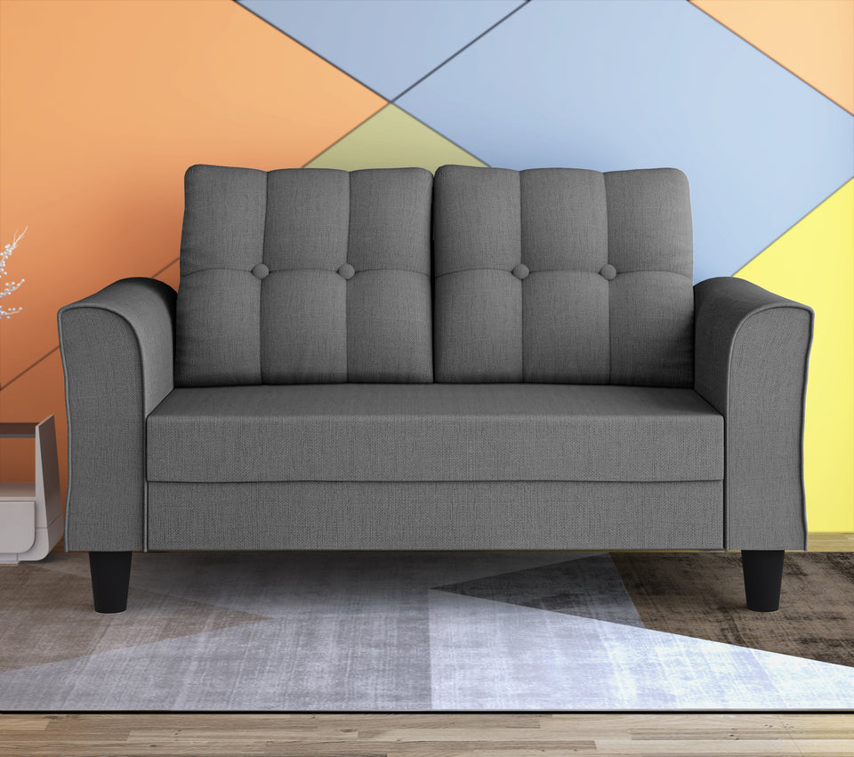 Maddox Tufted 2 Seater Sofa (Grey)