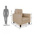 Adorn India Darcy 1 Seater Sofa (Beige) (3 Year Warranty)