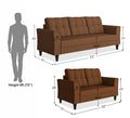 Adorn India Maddox Tufted 3+2 5 Seater Sofa Set (Brown) (3 Year Warranty)