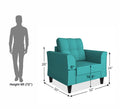 Adorn India Maddox Tufted 1 Seater Sofa (Aqua Blue) (3 Year Warranty)