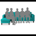 Rio Elegant L Shape 6 Seater Sofa Set (Lhs) (Aqua Blue)