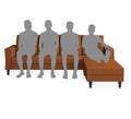 Adorn India Maddox Tufted L Shape 6 Seater Sofa Set RHS (Rust) (3 Year Warranty)