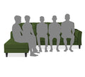 Adorn India Maddox Tufted L Shape 6 Seater Sofa Set LHS (Green) (3 Year Warranty)