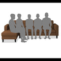 Rio Elegant L Shape 6 Seater Sofa Set (Lhs) (Brown)
