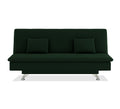 Adorn India Premium New Aspen 3 Seater Sofa Cum Bed 4X6 Velvet Suede with 2 Cushions (Color Green) and Suitable for All Indoor, with 3 Years Warranty