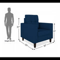 Adorn India Darcy 1 Seater Sofa (Blue) (3 Year Warranty)